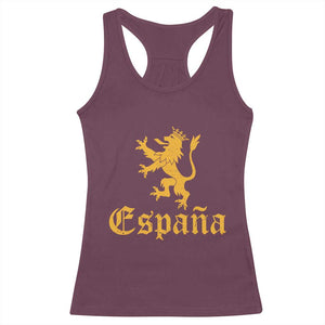 Espana Spain Lion Symbol Spanish Spaniard Pride Racerback Tank Top TS11 Maroon Print Your Wear