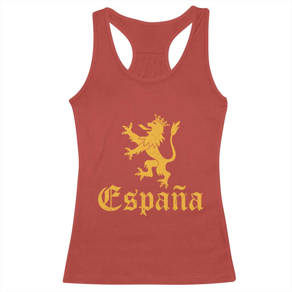 Espana Spain Lion Symbol Spanish Spaniard Pride Racerback Tank Top TS11 Red Print Your Wear