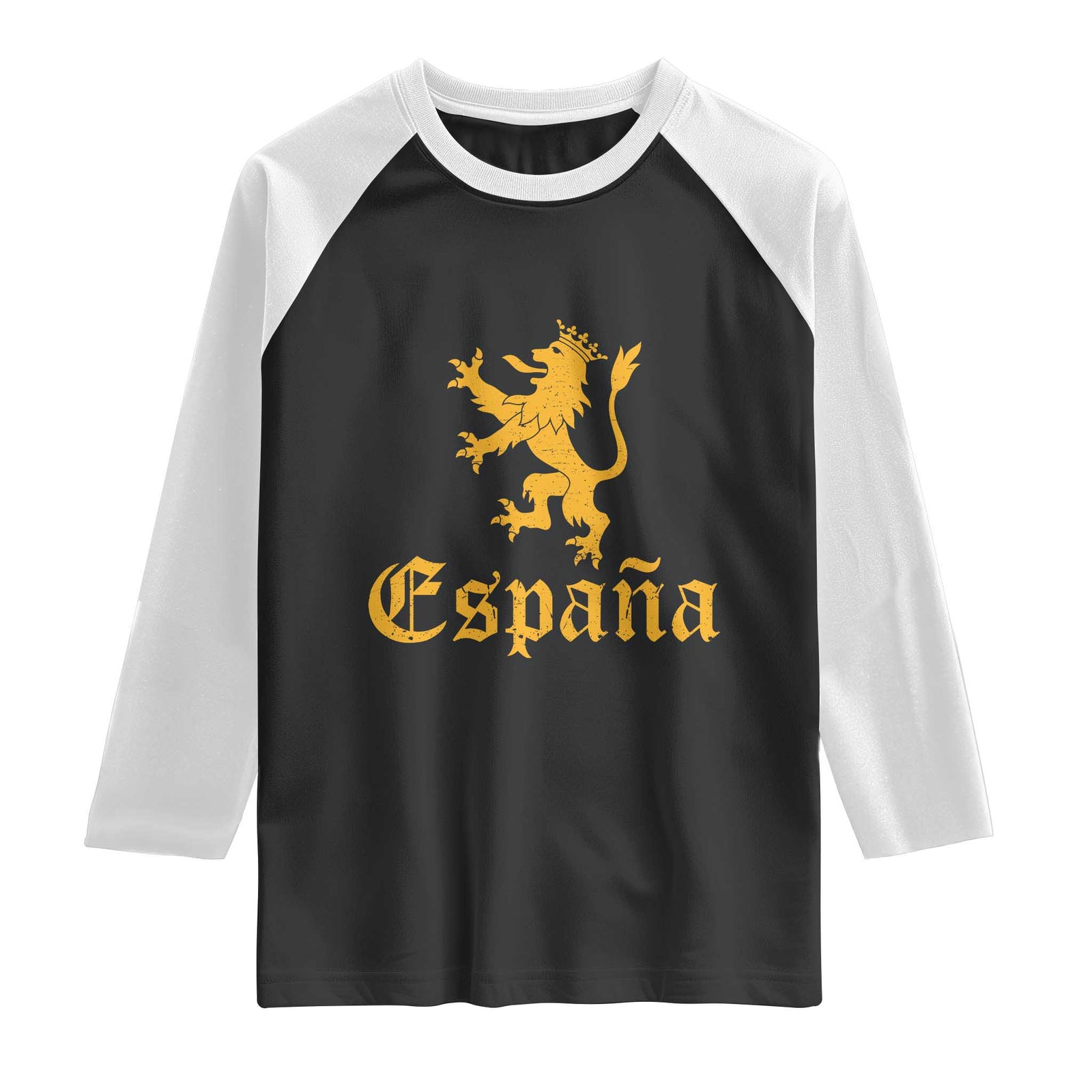 Espana Spain Lion Symbol Spanish Spaniard Pride Raglan Shirt TS11 Black White Print Your Wear