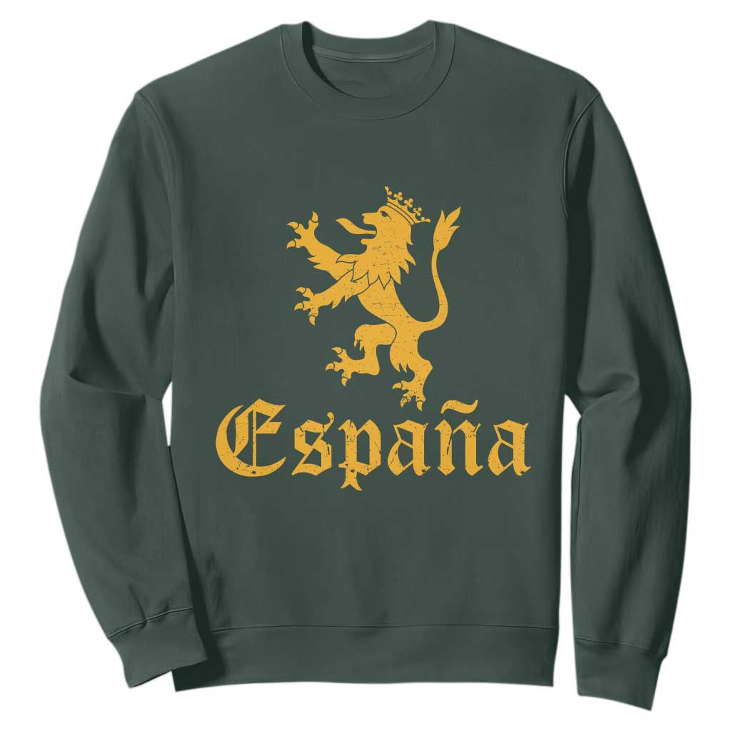 Espana Spain Lion Symbol Spanish Spaniard Pride Sweatshirt TS11 Dark Forest Green Print Your Wear