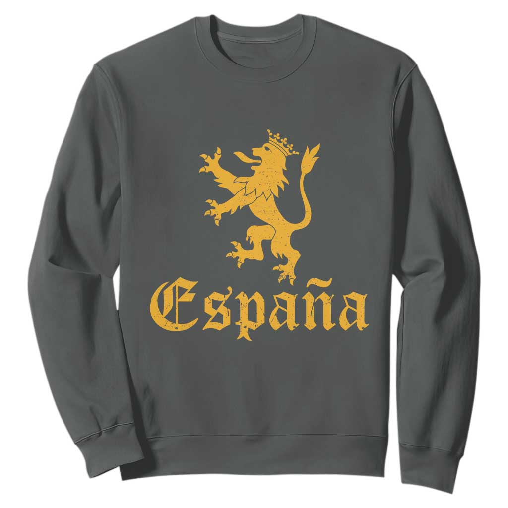 Espana Spain Lion Symbol Spanish Spaniard Pride Sweatshirt TS11 Dark Heather Print Your Wear