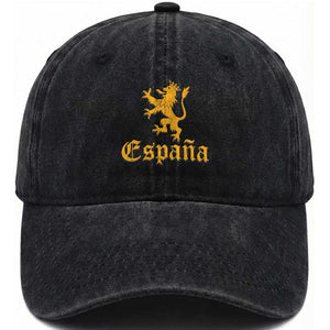 Espana Spain Lion Symbol Spanish Spaniard Pride Washed Cotton Baseball Cap TS11 Print Your Wear