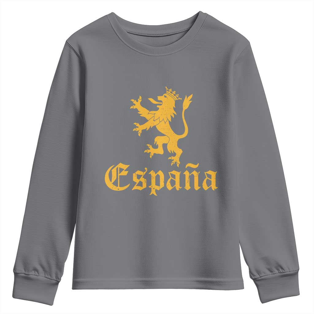 Espana Spain Lion Symbol Spanish Spaniard Pride Youth Sweatshirt TS11 Charcoal Print Your Wear