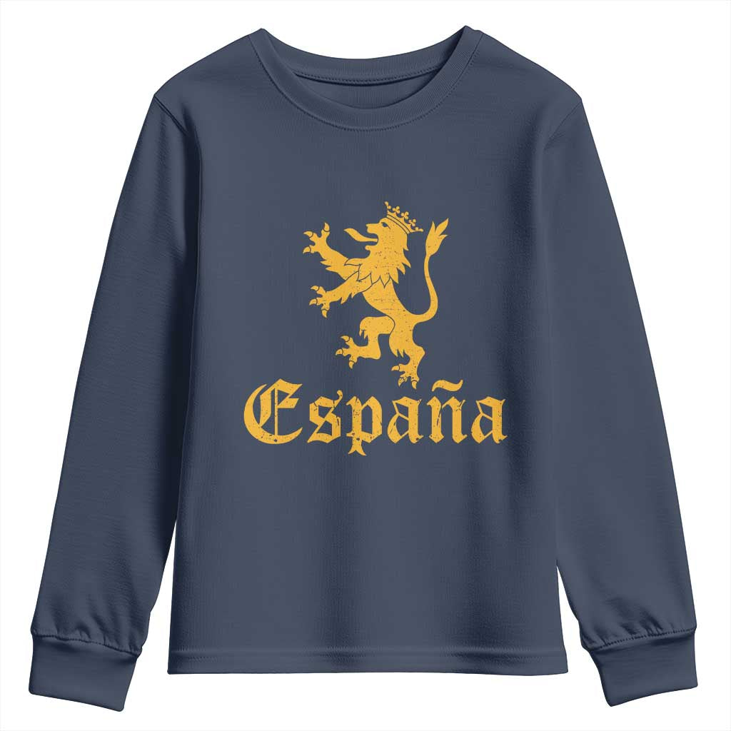 Espana Spain Lion Symbol Spanish Spaniard Pride Youth Sweatshirt TS11 Navy Print Your Wear