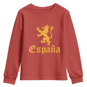 Espana Spain Lion Symbol Spanish Spaniard Pride Youth Sweatshirt TS11 Red Print Your Wear