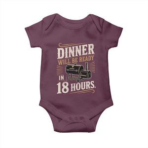Funny BBQ Grilling Dad Baby Onesie Dinner Will Be Ready In 18 Hours Fathers Day