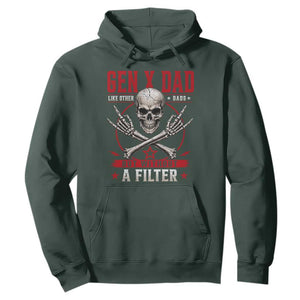 Gen X Dad Like Other Dads But Without A Filter Hoodie Funny Fathers Day TS11 Dark Forest Green Print Your Wear