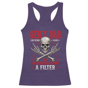 Gen X Dad Like Other Dads But Without A Filter Racerback Tank Top Funny Fathers Day TS11 Purple Print Your Wear