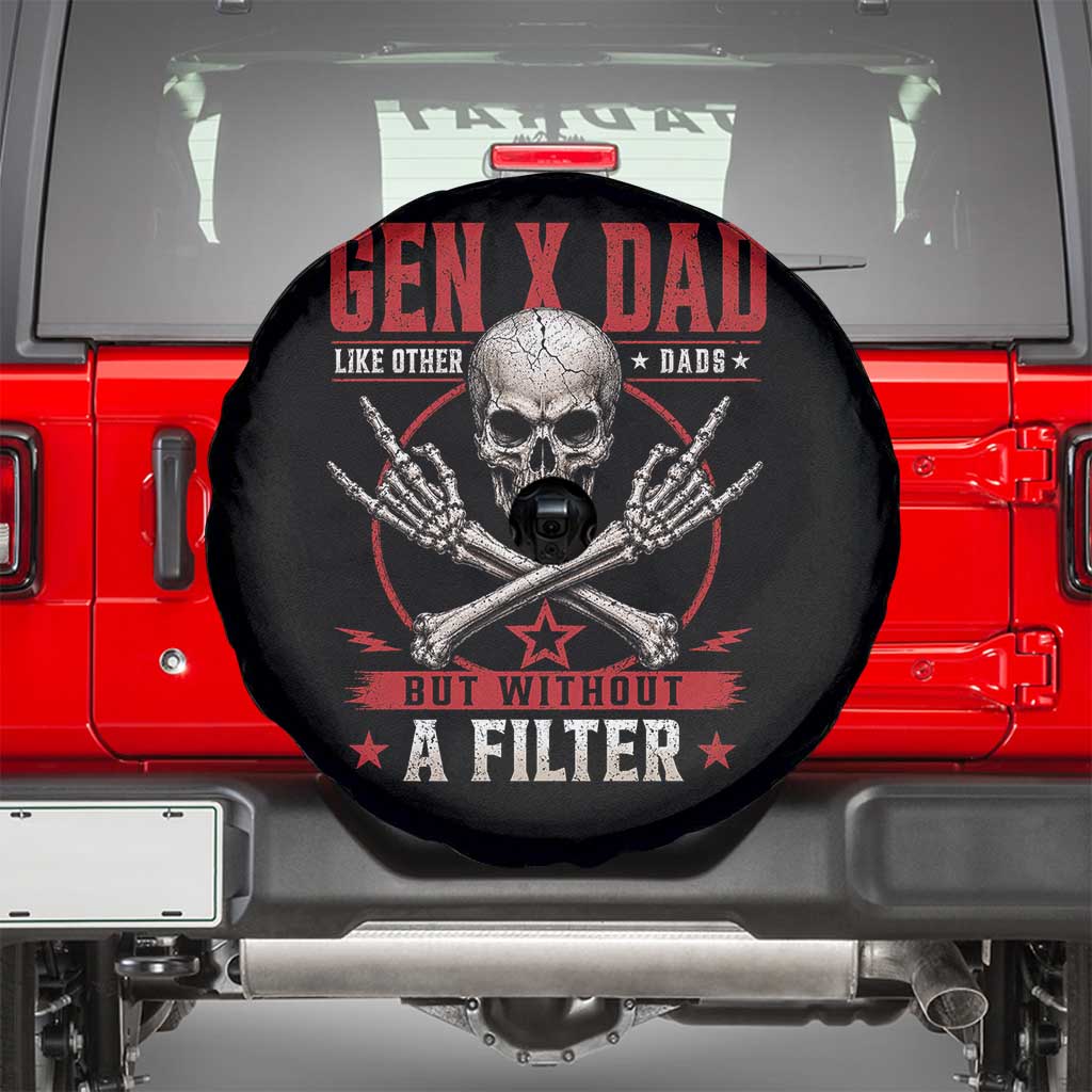 Gen X Dad Like Other Dads But Without A Filter Spare Tire Cover Funny Fathers Day TS11 Black Print Your Wear