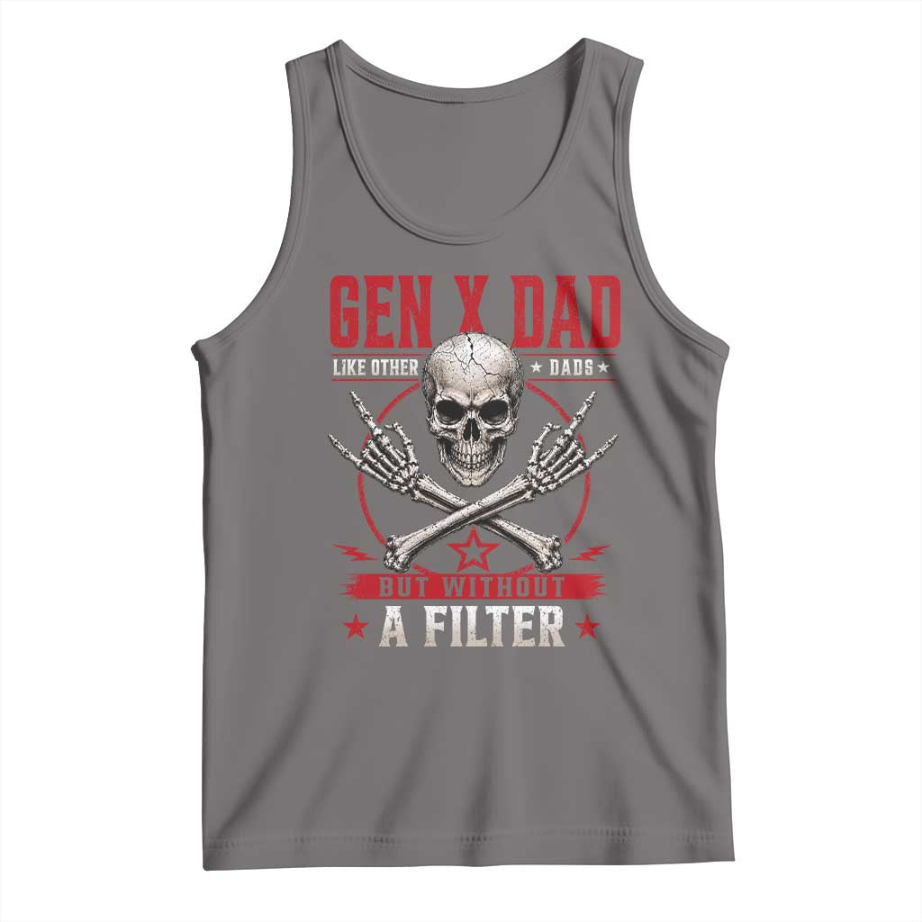 Gen X Dad Like Other Dads But Without A Filter Tank Top Funny Fathers Day TS11 Deep Heather Print Your Wear