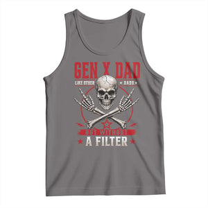 Gen X Dad Like Other Dads But Without A Filter Tank Top Funny Fathers Day TS11 Deep Heather Print Your Wear