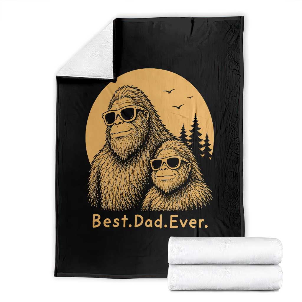 Vintage Best Dad Ever Bigfoot Papa Fathers Day Throw Blanket TS11 Black Print Your Wear