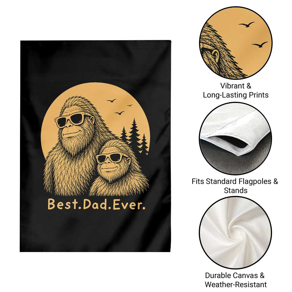Vintage Best Dad Ever Bigfoot Papa Fathers Day Garden Flag TS11 Print Your Wear