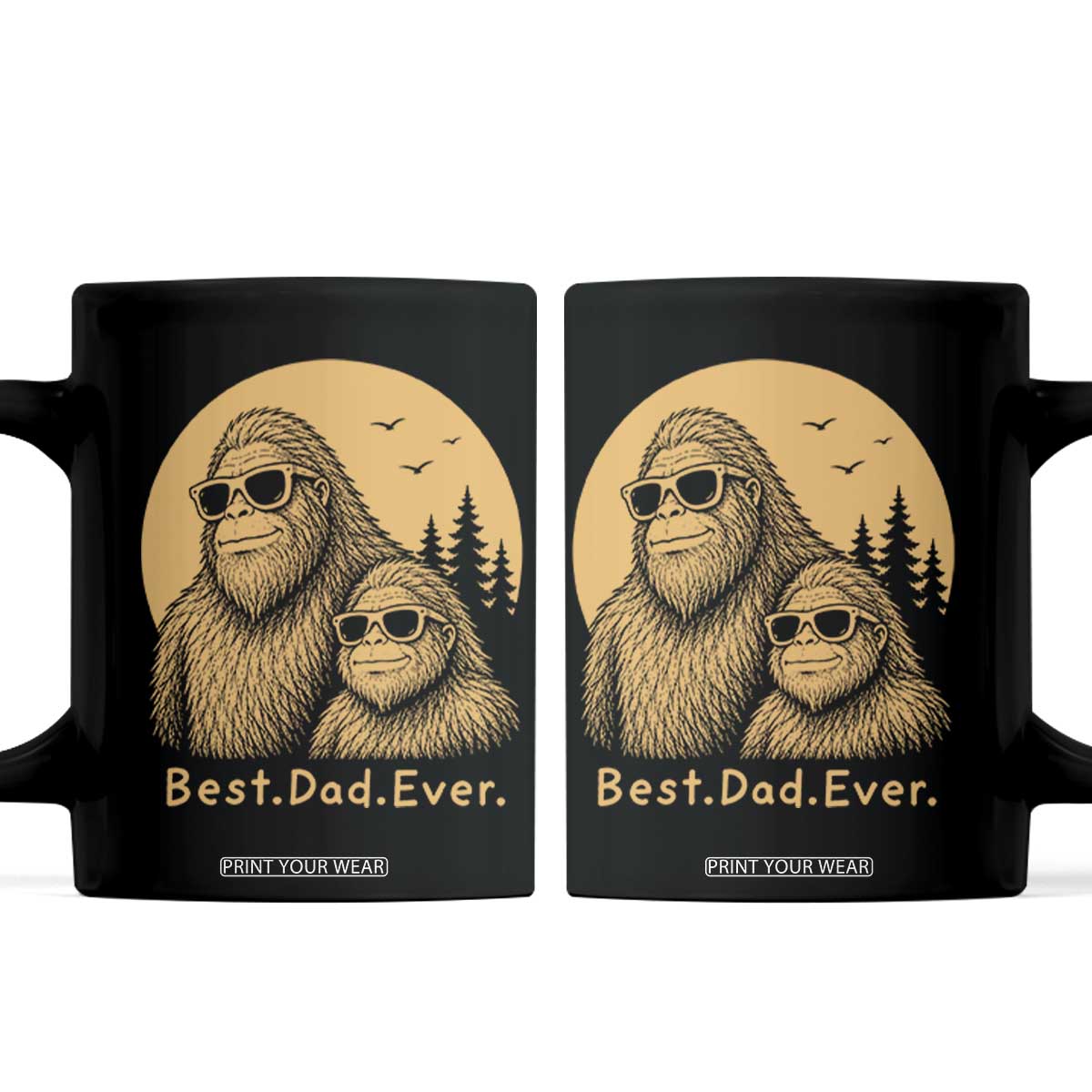 Vintage Best Dad Ever Bigfoot Papa Fathers Day Coffee Mug TS11 Black Print Your Wear