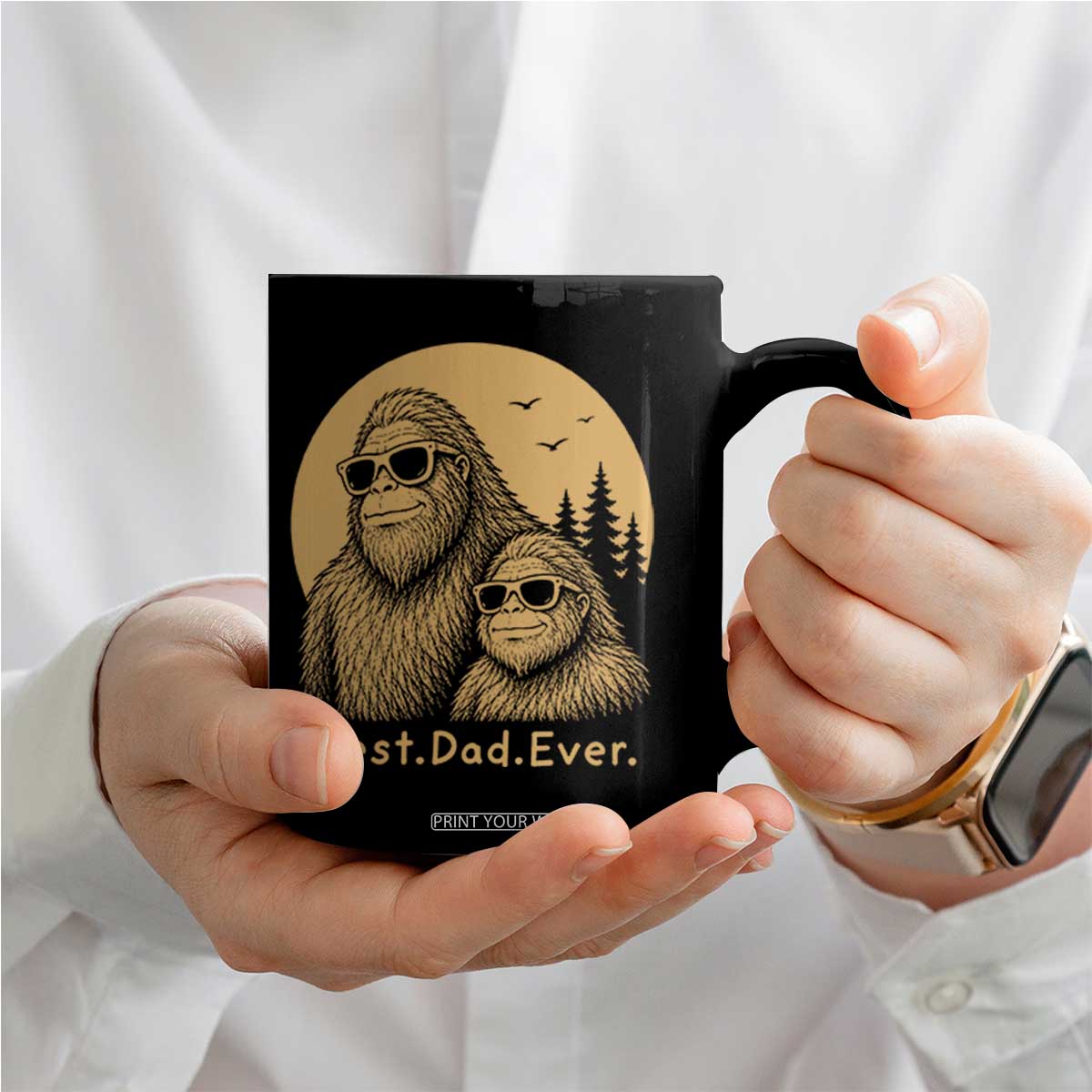 Vintage Best Dad Ever Bigfoot Papa Fathers Day Coffee Mug TS11 Print Your Wear