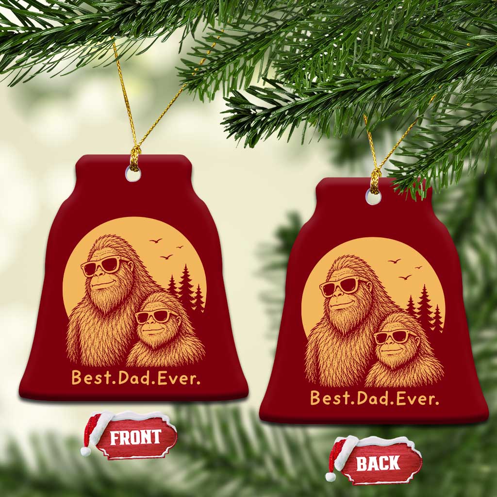 Vintage Best Dad Ever Bigfoot Papa Fathers Day Ceramic Ornament TS11 Print Your Wear