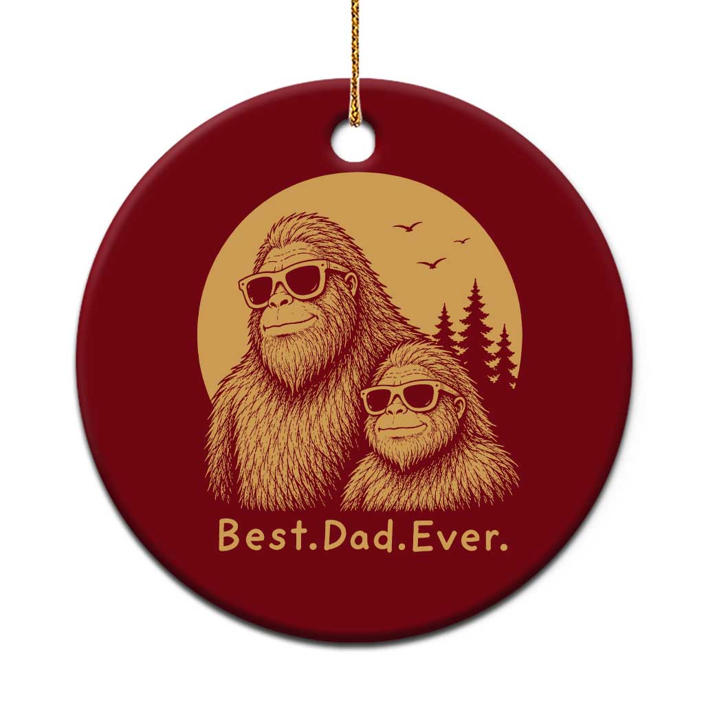 Vintage Best Dad Ever Bigfoot Papa Fathers Day Ceramic Ornament TS11 1pc Red Print Your Wear