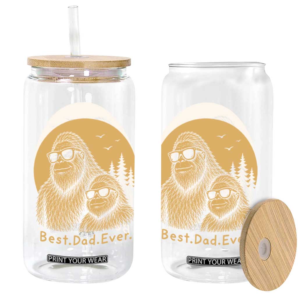 Vintage Best Dad Ever Bigfoot Papa Fathers Day Glass Can TS11 Print Your Wear