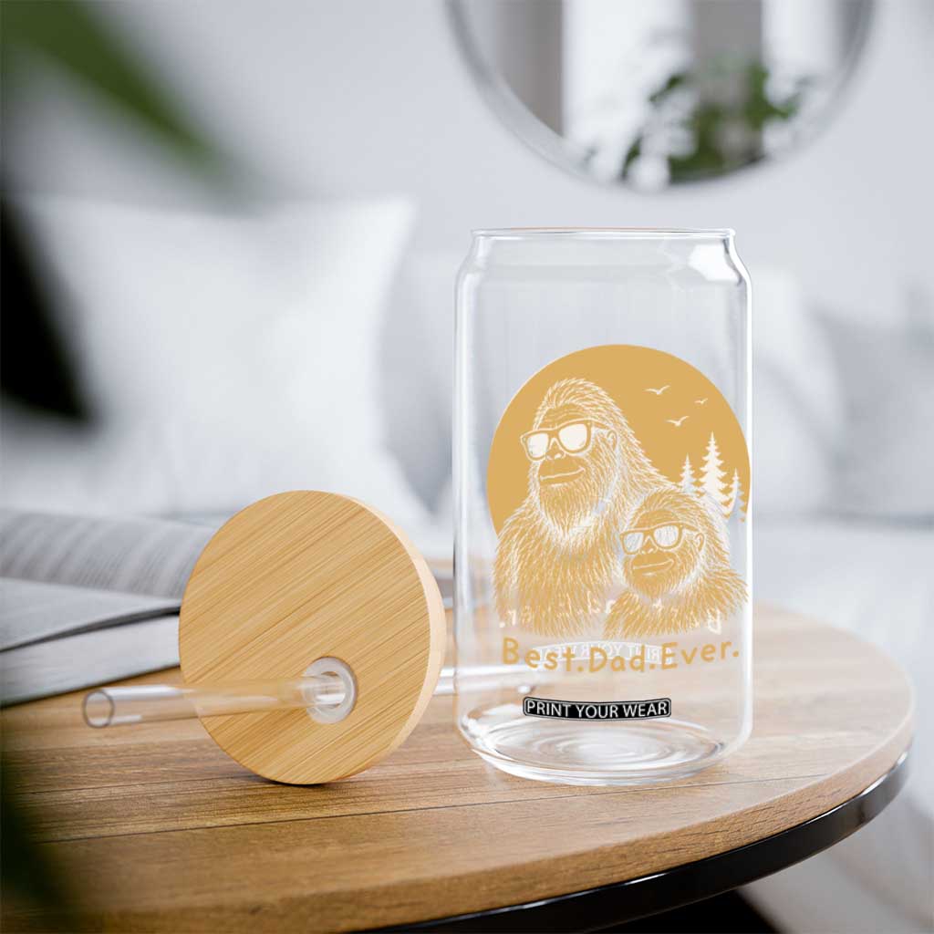 Vintage Best Dad Ever Bigfoot Papa Fathers Day Glass Can TS11 Print Your Wear