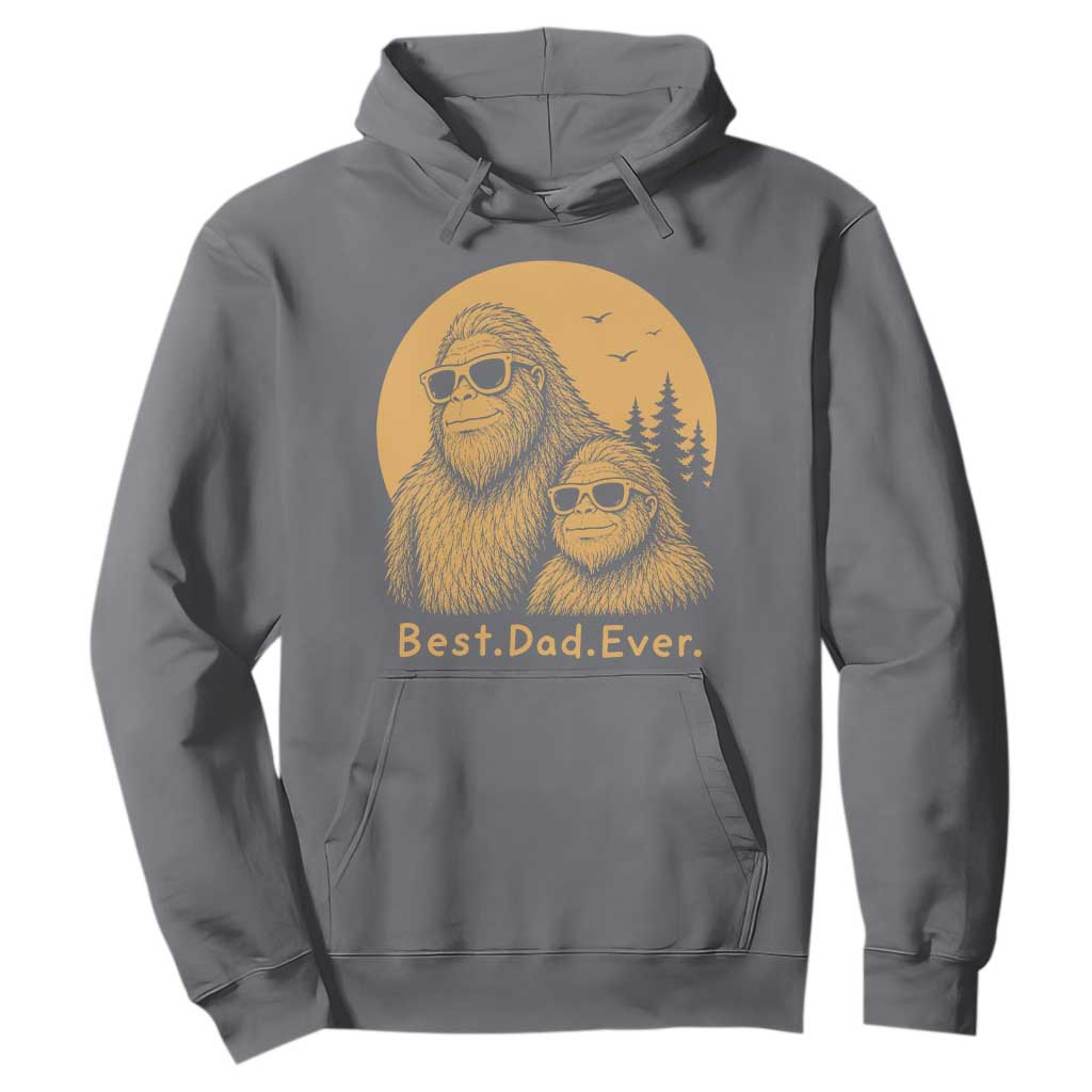 Vintage Best Dad Ever Bigfoot Papa Fathers Day Hoodie TS11 Charcoal Print Your Wear
