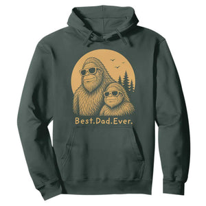 Vintage Best Dad Ever Bigfoot Papa Fathers Day Hoodie TS11 Dark Forest Green Print Your Wear