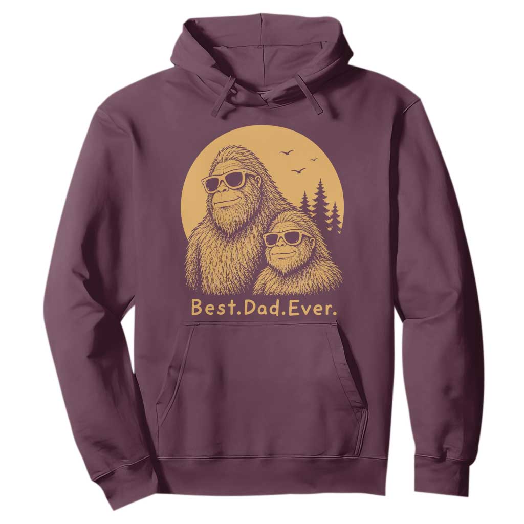 Vintage Best Dad Ever Bigfoot Papa Fathers Day Hoodie TS11 Maroon Print Your Wear