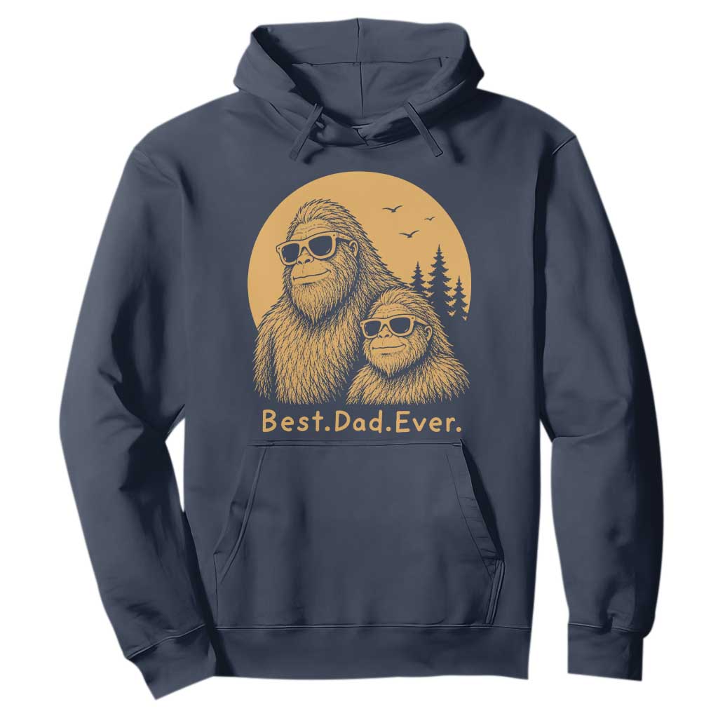 Vintage Best Dad Ever Bigfoot Papa Fathers Day Hoodie TS11 Navy Print Your Wear