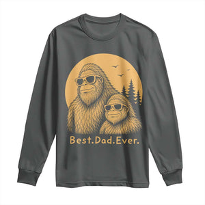 Vintage Best Dad Ever Bigfoot Papa Fathers Day Long Sleeve Shirt TS11 Dark Heather Print Your Wear