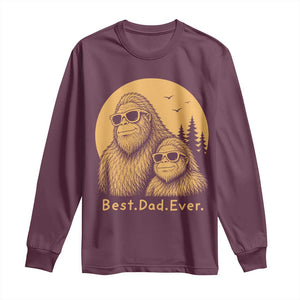 Vintage Best Dad Ever Bigfoot Papa Fathers Day Long Sleeve Shirt TS11 Maroon Print Your Wear