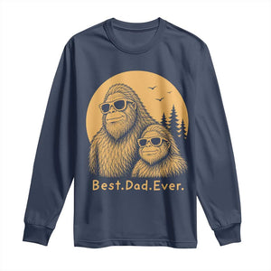 Vintage Best Dad Ever Bigfoot Papa Fathers Day Long Sleeve Shirt TS11 Navy Print Your Wear