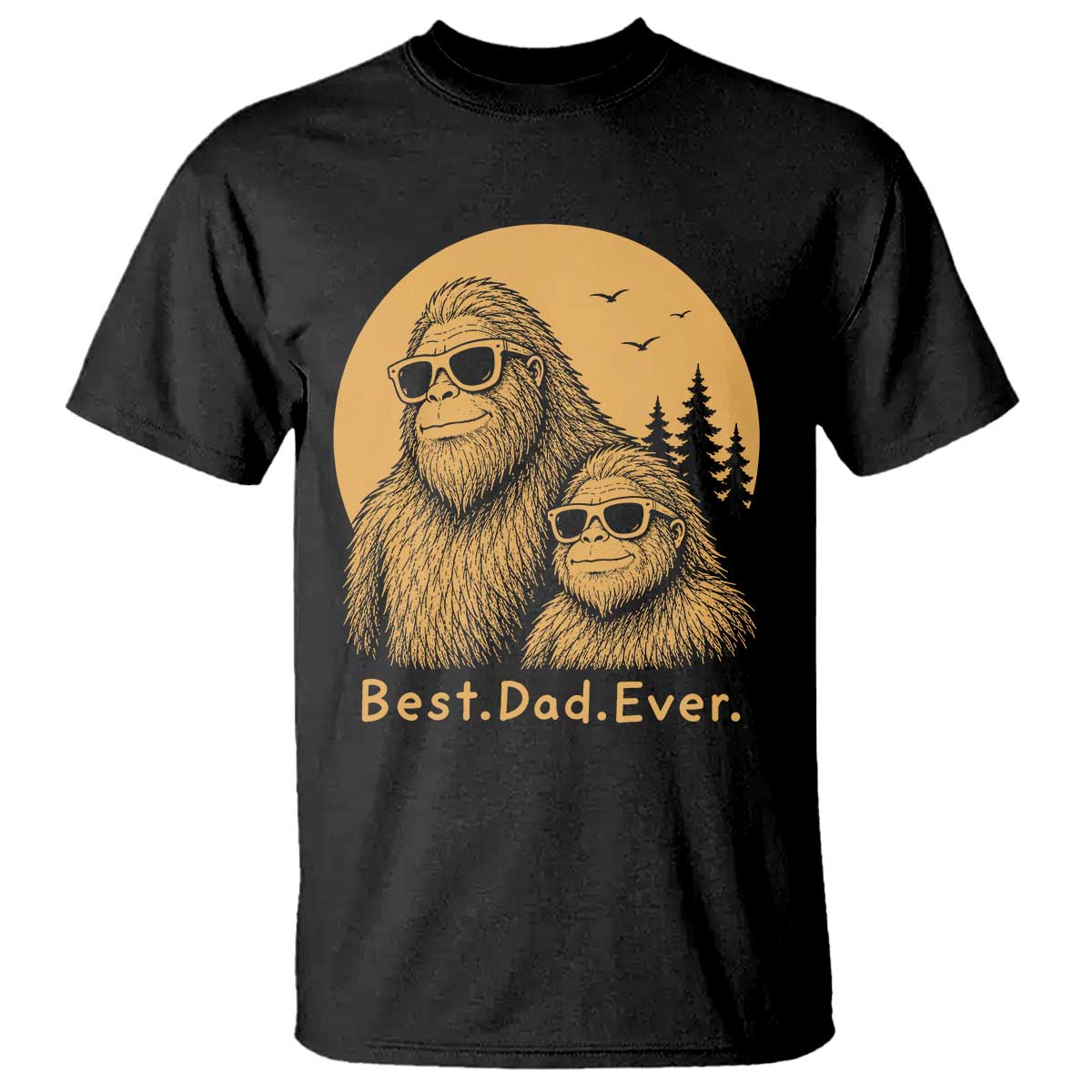 Vintage Best Dad Ever Bigfoot Papa Fathers Day T Shirt TS11 Black Print Your Wear