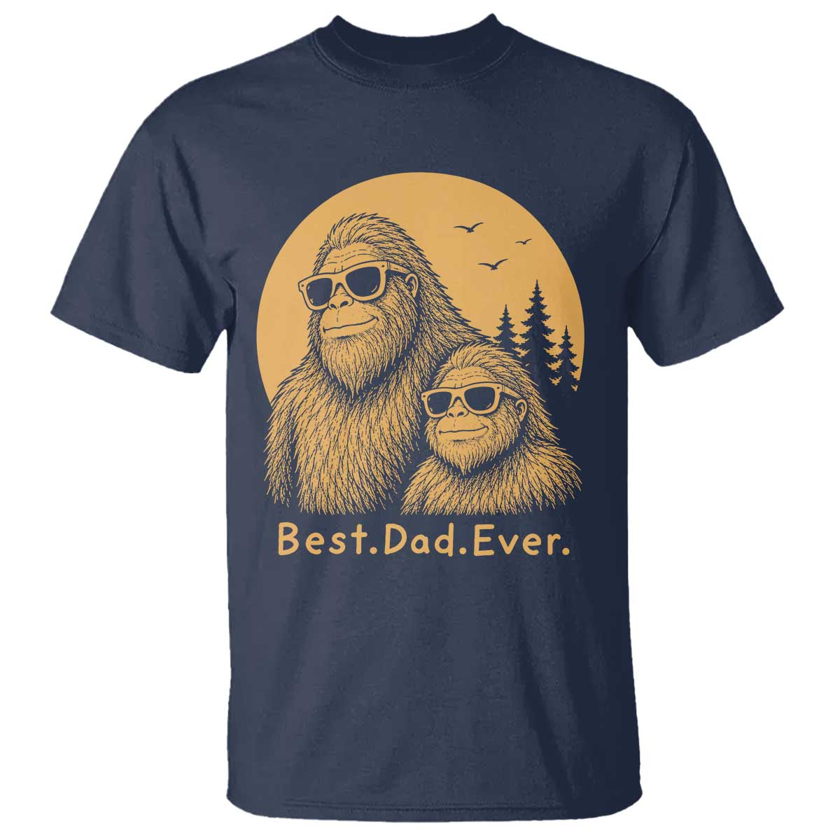 Vintage Best Dad Ever Bigfoot Papa Fathers Day T Shirt TS11 Navy Print Your Wear