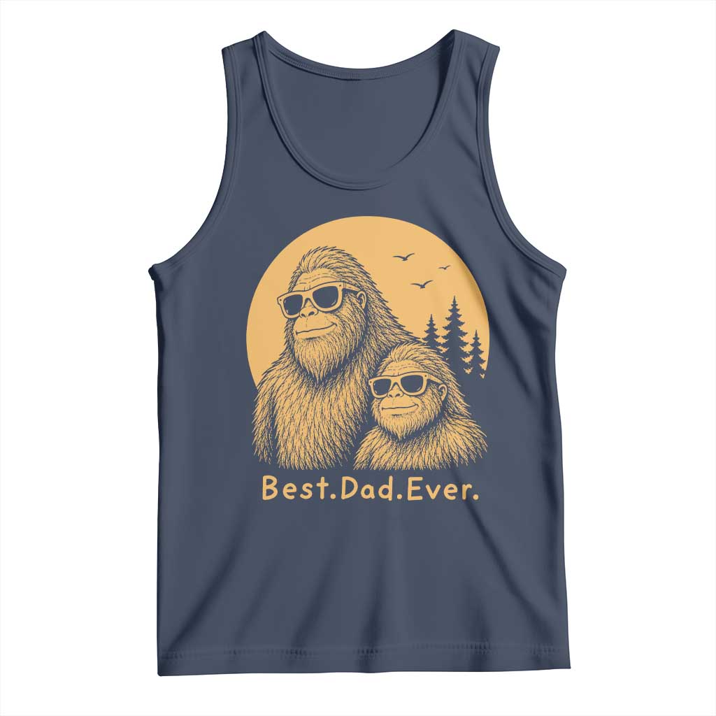 Vintage Best Dad Ever Bigfoot Papa Fathers Day Tank Top TS11 Navy Print Your Wear