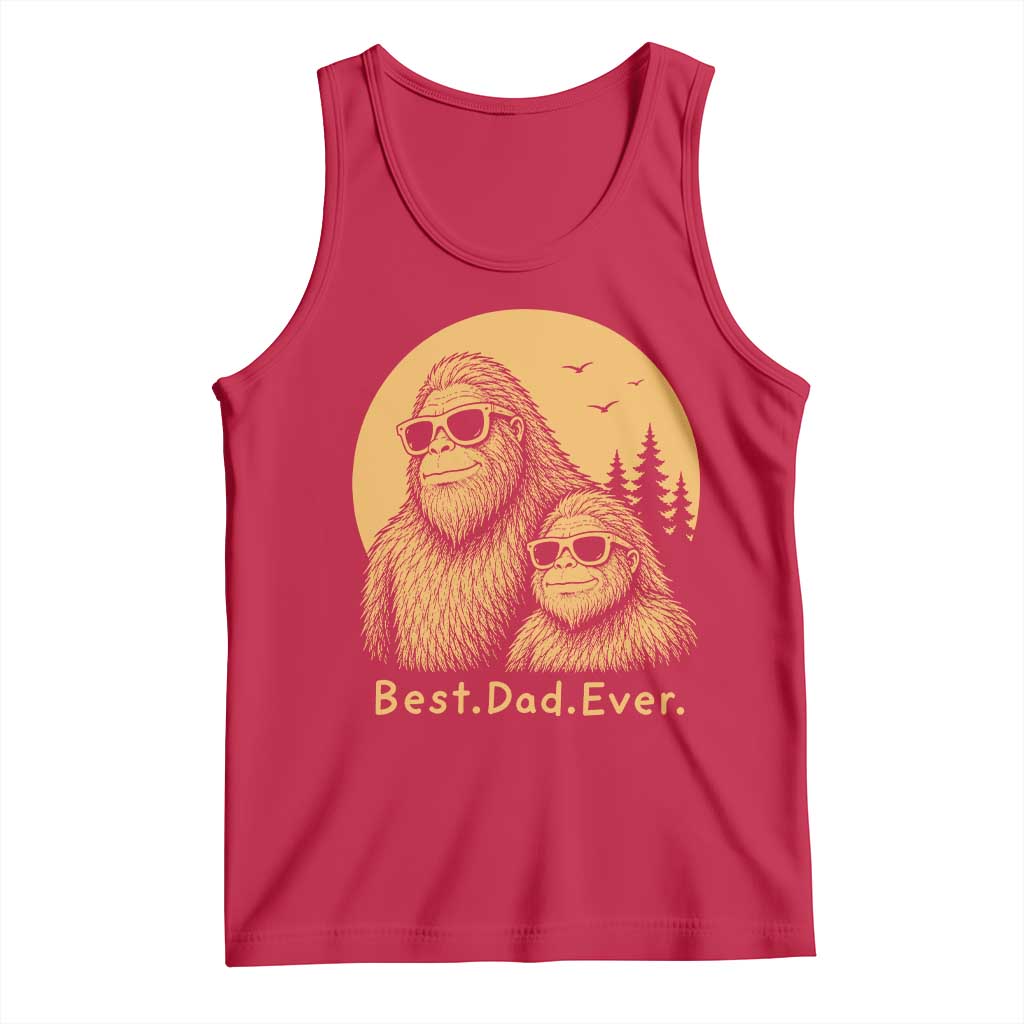 Vintage Best Dad Ever Bigfoot Papa Fathers Day Tank Top TS11 Red Print Your Wear