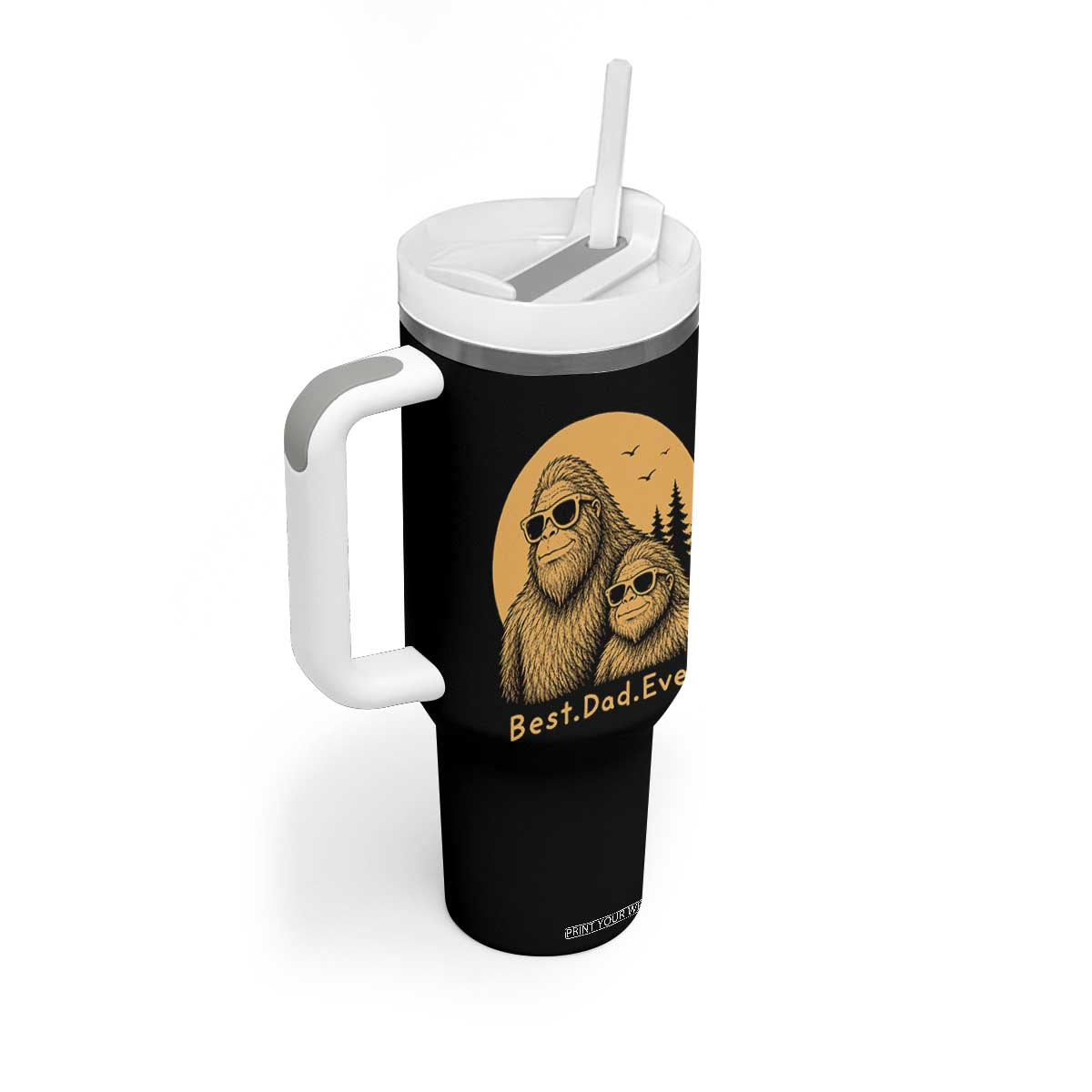 Vintage Best Dad Ever Bigfoot Papa Fathers Day Tumbler With Handle TS11 Print Your Wear