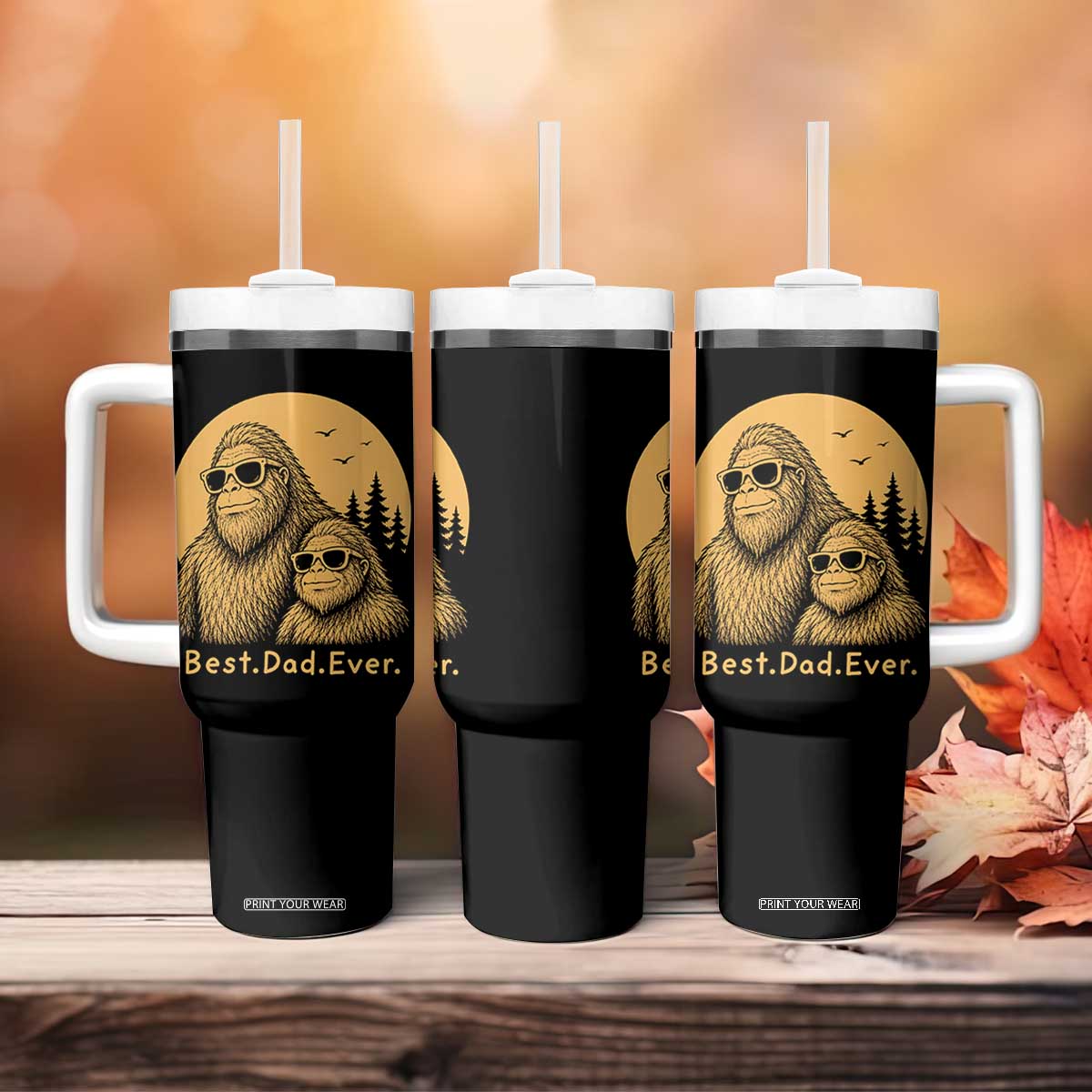 Vintage Best Dad Ever Bigfoot Papa Fathers Day Tumbler With Handle TS11 Print Your Wear