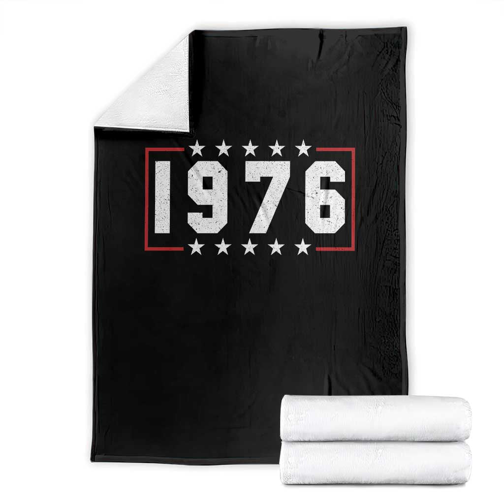 50th Birthday Throw Blanket Vintage 1976 50 Years Old Birthday Stars And Stripes TS11 Black Print Your Wear
