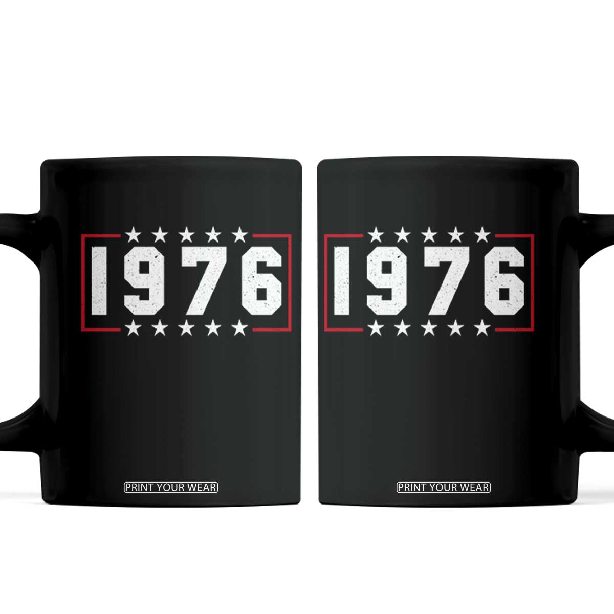 50th Birthday Coffee Mug Vintage 1976 50 Years Old Birthday Stars And Stripes TS11 Black Print Your Wear