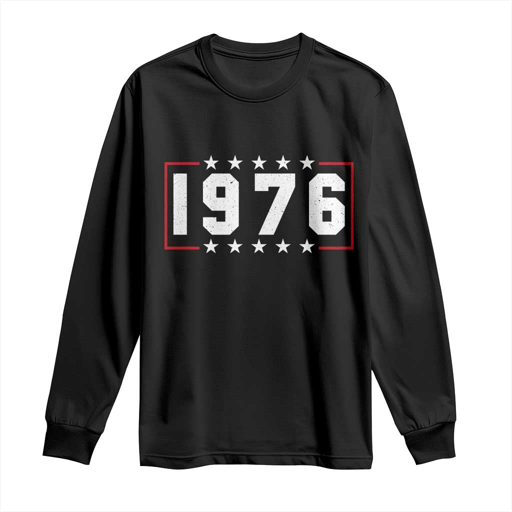 50th Birthday Long Sleeve Shirt Vintage 1976 50 Years Old Birthday Stars And Stripes TS11 Black Print Your Wear
