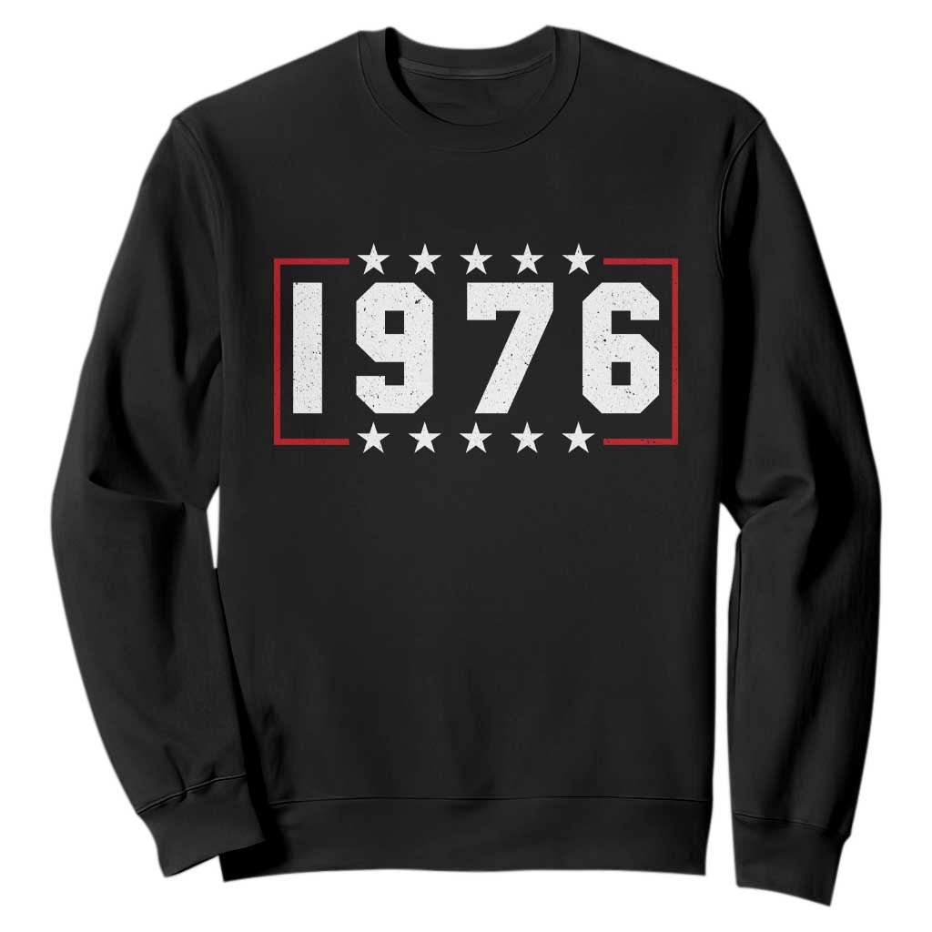 50th Birthday Sweatshirt Vintage 1976 50 Years Old Birthday Stars And Stripes TS11 Black Print Your Wear
