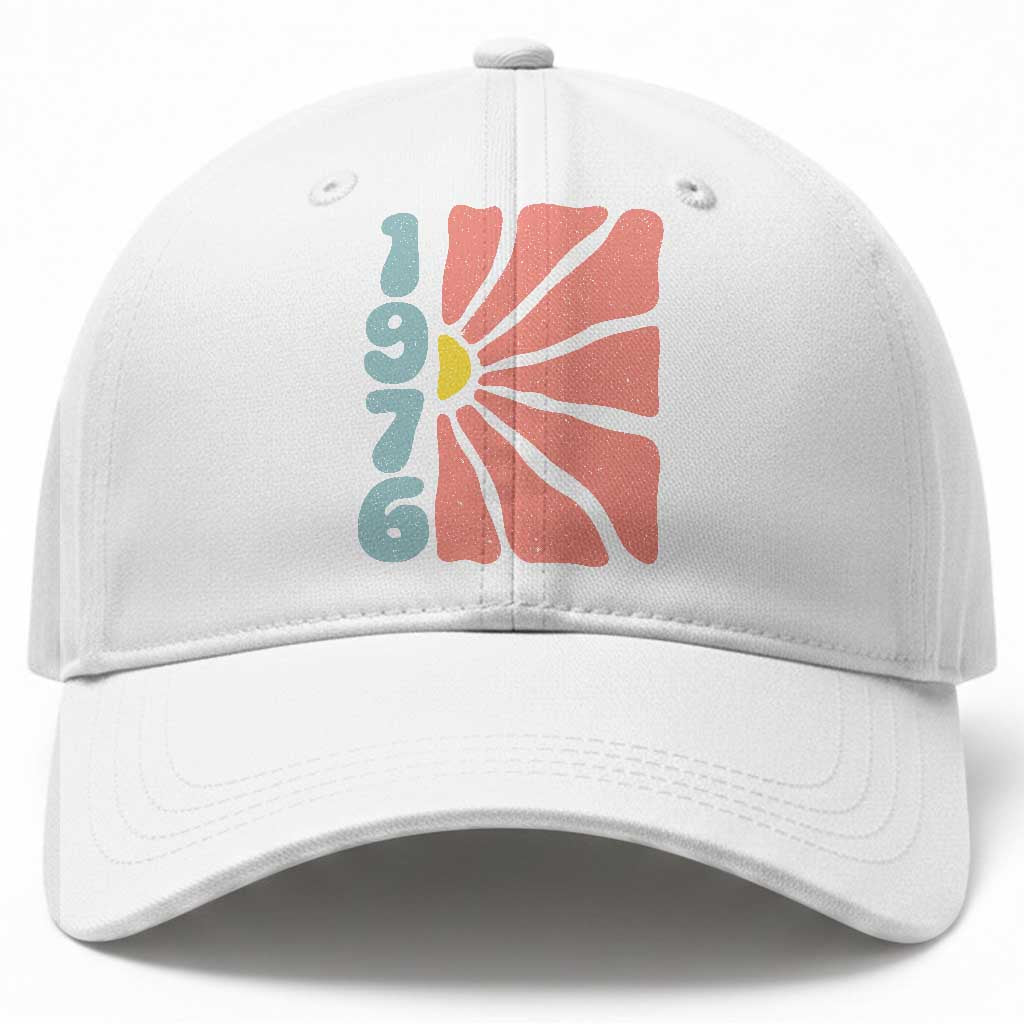 50th Birthday Baseball Cap Vintage 1976 Boho Flowers 50 Years Old Birthday TS11 Print Your Wear