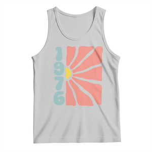 50th Birthday Tank Top Vintage 1976 Boho Flowers 50 Years Old Birthday TS11 Ash Print Your Wear