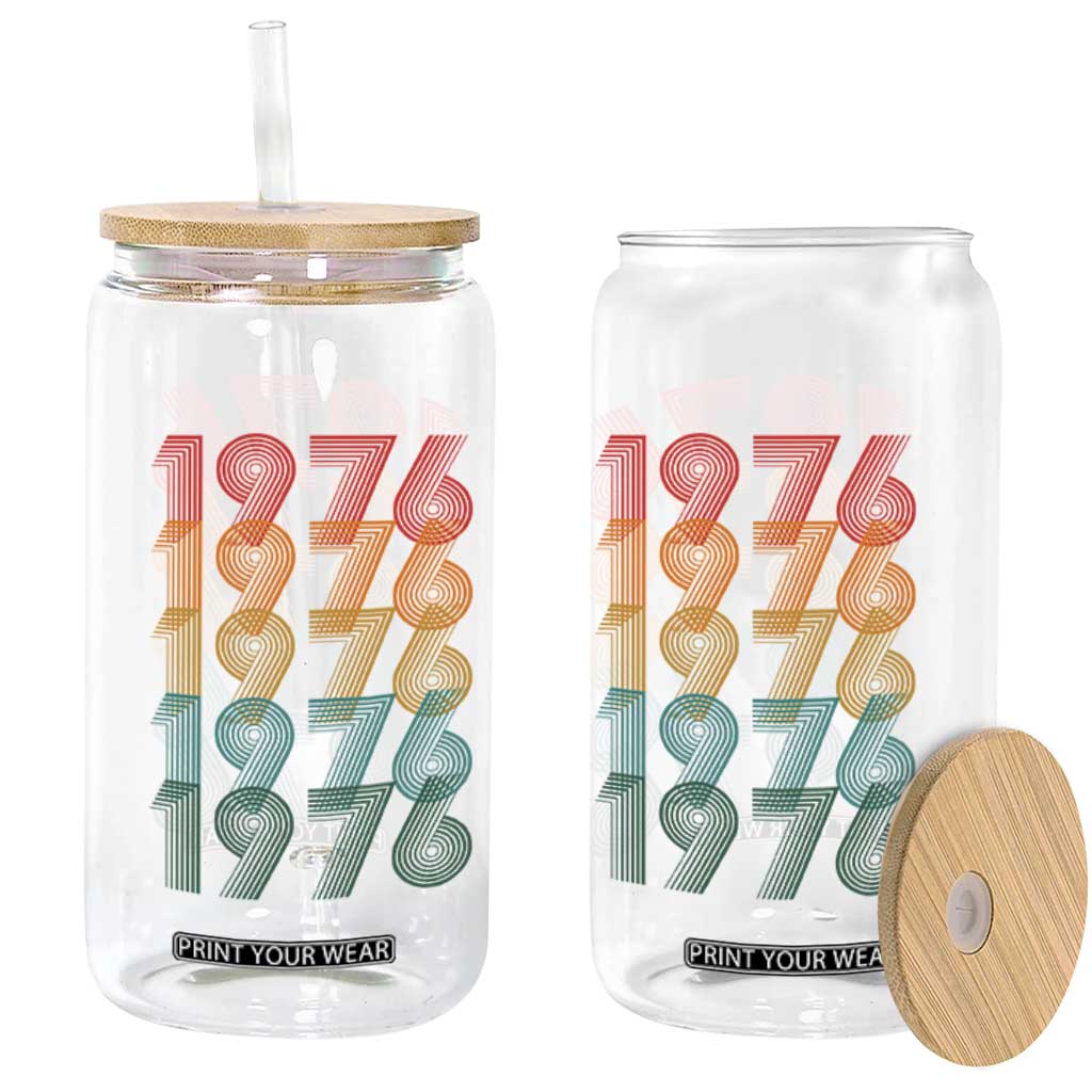 50th Birthday Glass Can Vintage 1976 Retro 50 Years Old Birthday TS11 Print Your Wear