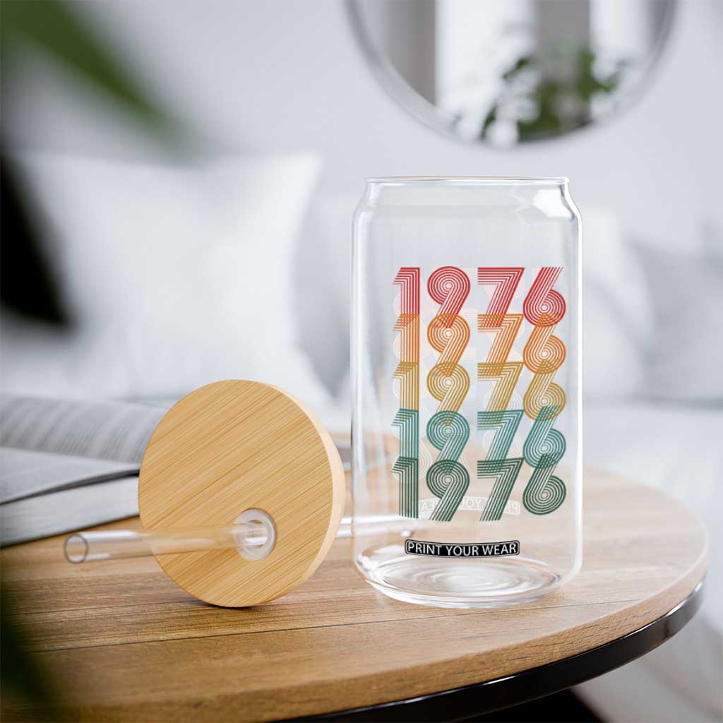 50th Birthday Glass Can Vintage 1976 Retro 50 Years Old Birthday TS11 Print Your Wear