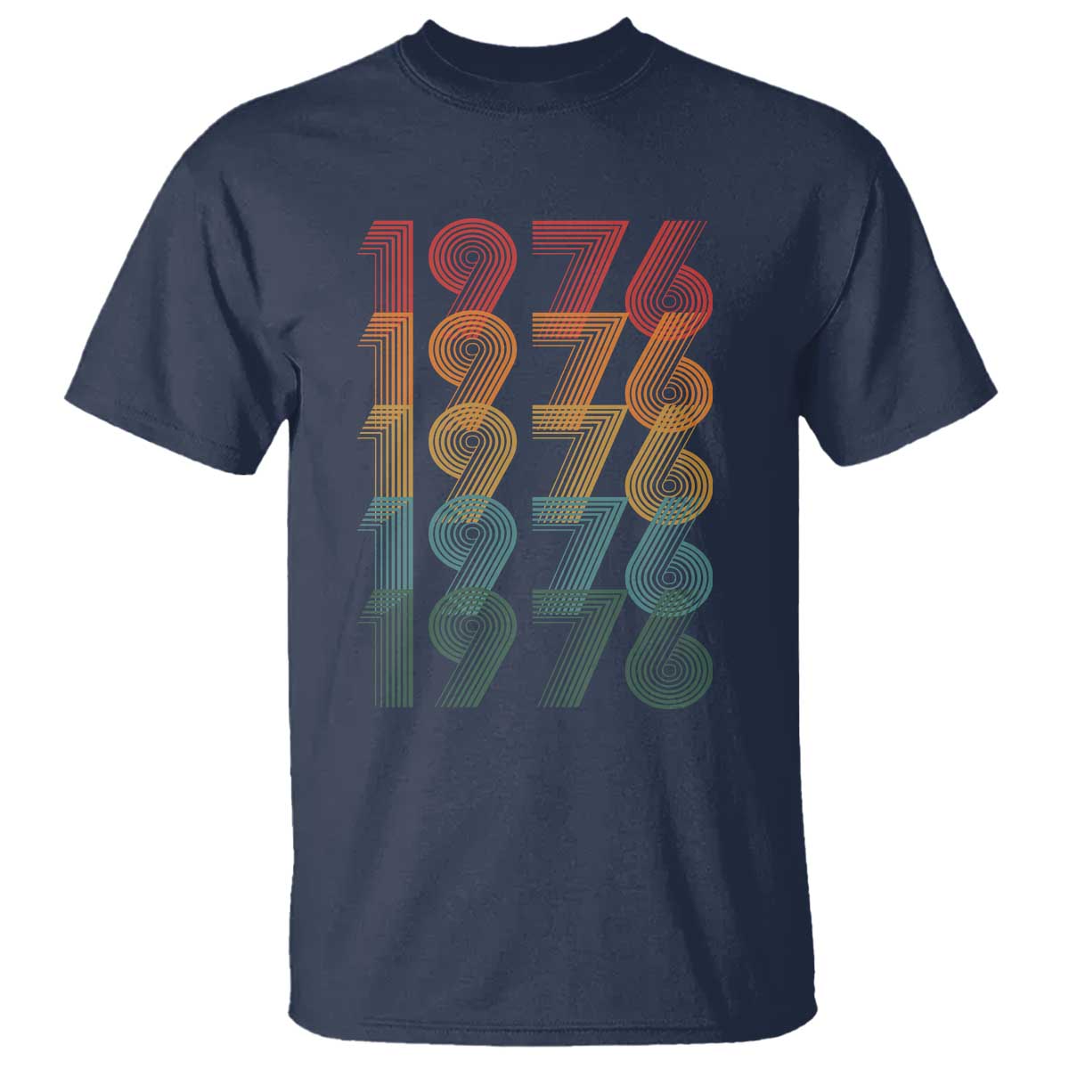 50th Birthday T Shirt Vintage 1976 Retro 50 Years Old Birthday TS11 Navy Print Your Wear