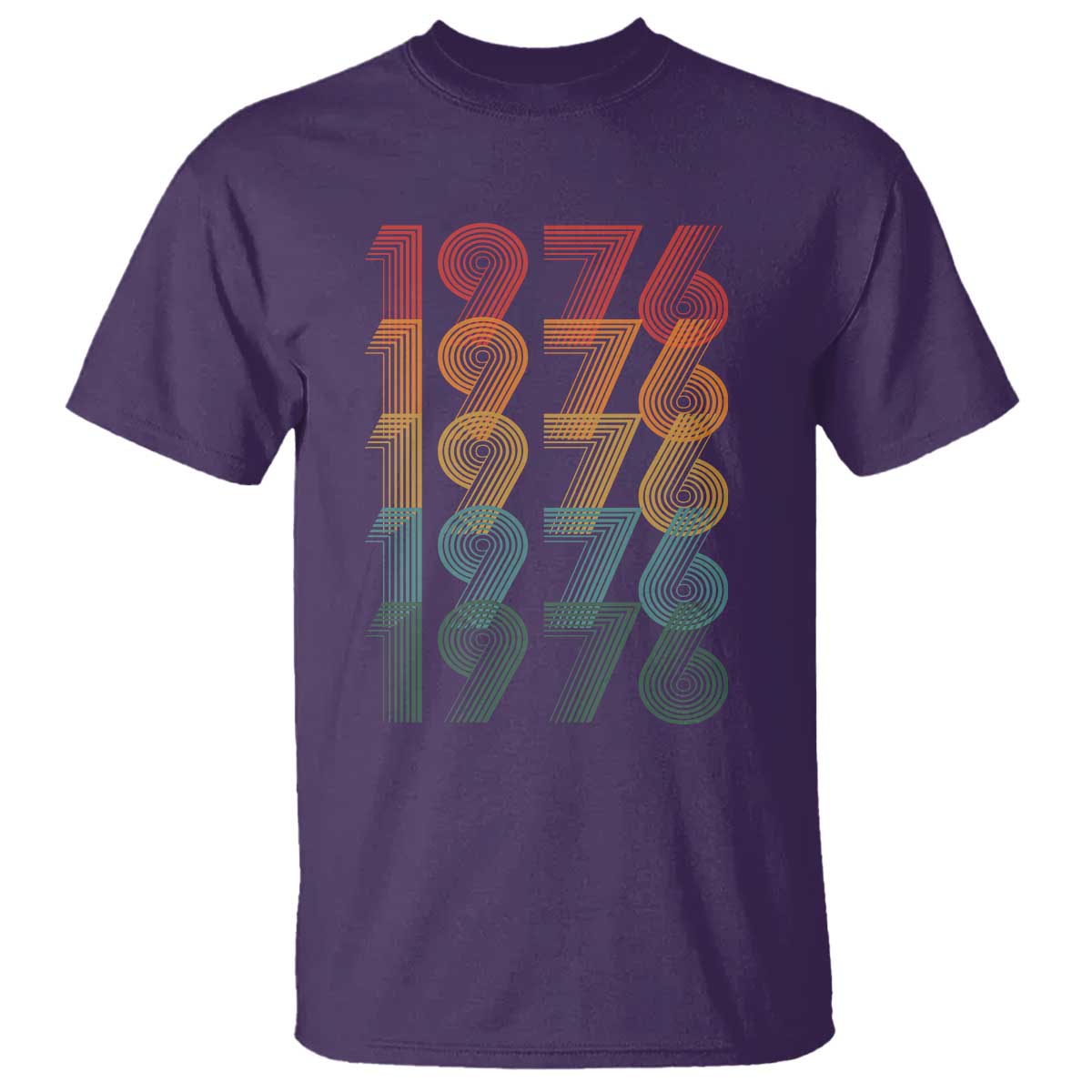 50th Birthday T Shirt Vintage 1976 Retro 50 Years Old Birthday TS11 Purple Print Your Wear