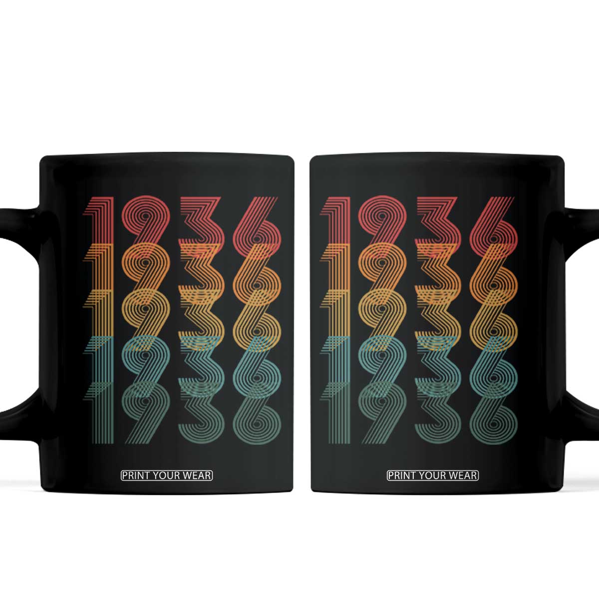 90th Birthday Coffee Mug Vintage 1936 Retro 90 Years Old Birthday TS11 Black Print Your Wear