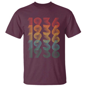 90th Birthday T Shirt Vintage 1936 Retro 90 Years Old Birthday TS11 Maroon Print Your Wear