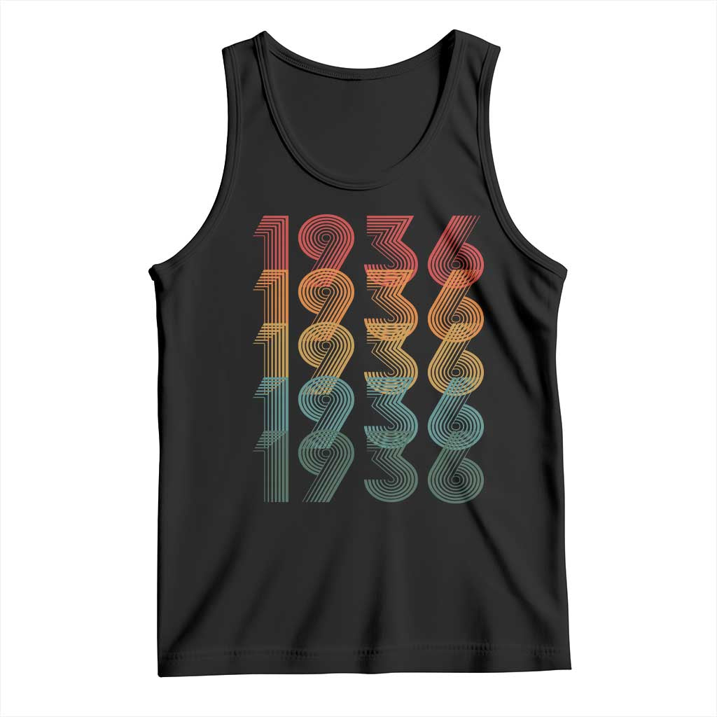 90th Birthday Tank Top Vintage 1936 Retro 90 Years Old Birthday TS11 Black Print Your Wear