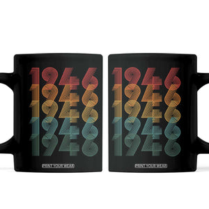 80th Birthday Coffee Mug Vintage 1946 Retro 80 Years Old Birthday TS11 Black Print Your Wear